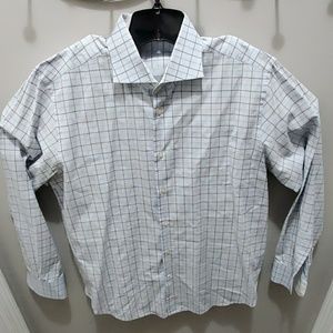 Robert Graham 43 17 XL blue plaid dress shirt #62